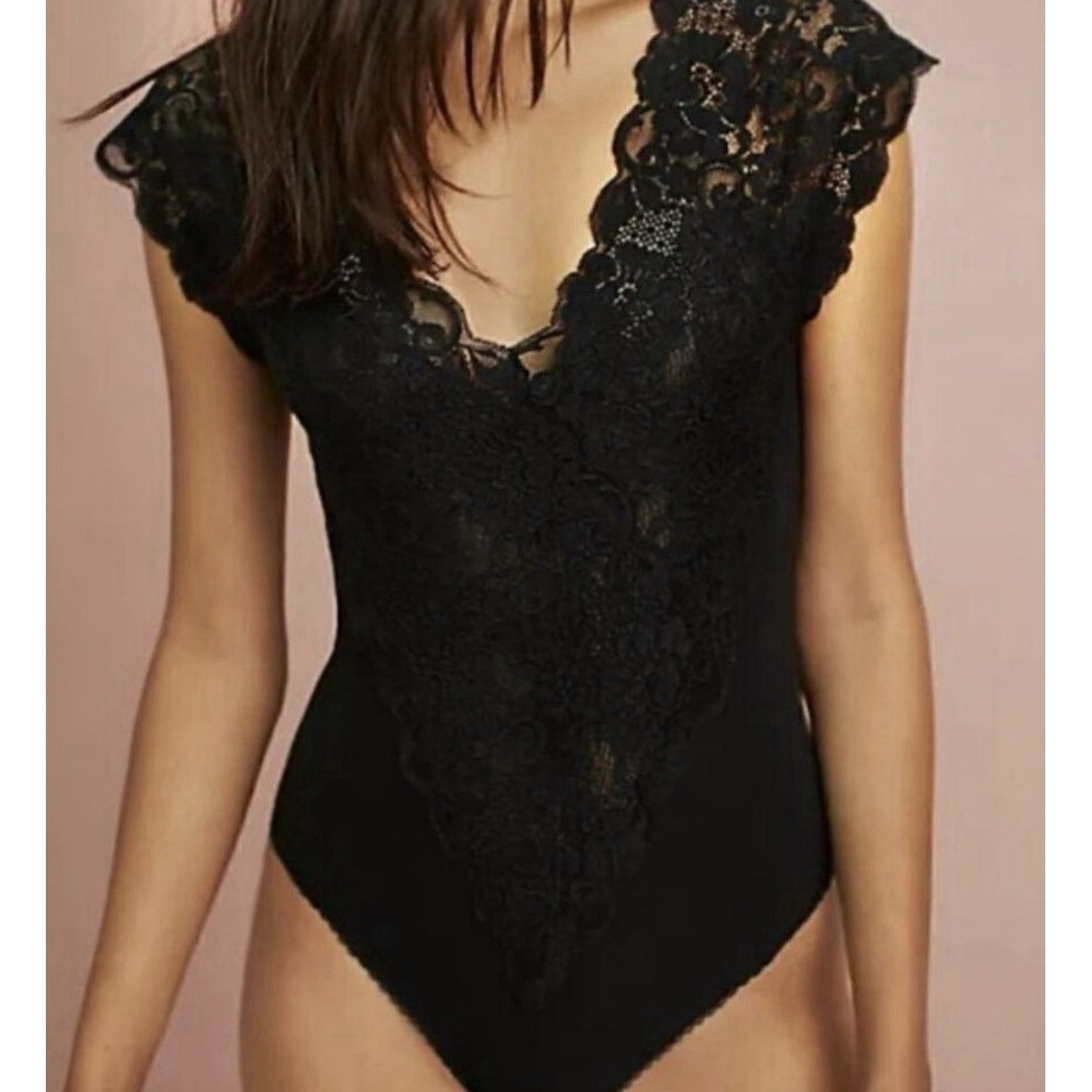 HAH Hot as Hell Black Bodysuit Lace Lingerie Fairy Coquette Ethereal Festival